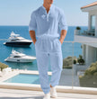 Men's Linen Long-sleeve Pants Set