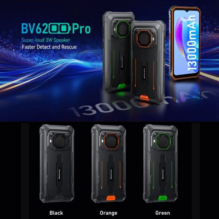 Blackview BV6200 Pro, IP68/IP69K/MIL-STD-810H, 6.56 inch Android 13 MediaTek Helio P35 Octa Core, Network: 4G, OTG, NFC, 6GB+128GB
