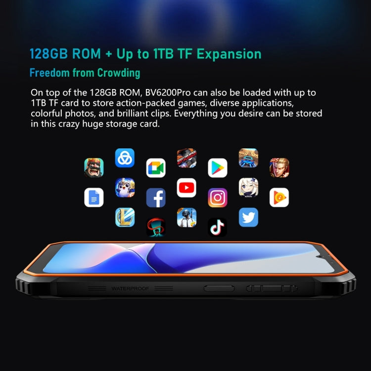 Blackview BV6200 Pro, IP68/IP69K/MIL-STD-810H, 6.56 inch Android 13 MediaTek Helio P35 Octa Core, Network: 4G, OTG, NFC, 6GB+128GB