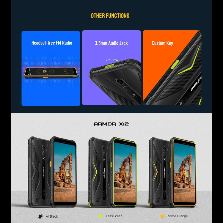 Ulefone Armor X12, 5.45 inch Android 13, 4G, 3GB+32GB, Quad Core, NFC