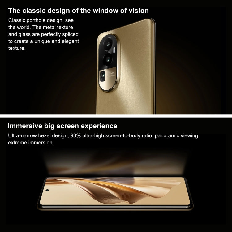 Triple Back Cameras, Screen Fingerprint Identification, 6.7 inch ColorOS 13.1 / Android 13 Qualcomm Snapdragon 778G Octa Core up to 2.4GHz, Network: 5G, NFC, OTG, Reno10 5G, 8GB+256GB