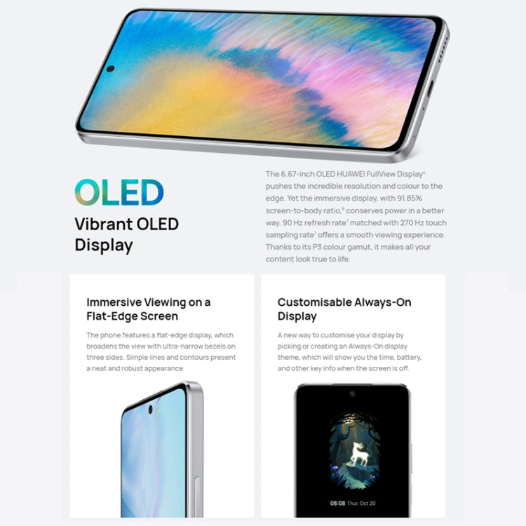 Triple Back Cameras + Single Front Camera, Side Fingerprint Identification, 6.67 inch HarmonyOS 2.0.1 Qualcomm Snapdragon 680 Octa Core, Network: 4G, OTG, NFC, Not Support Google Play, nova 10 SE 128GB