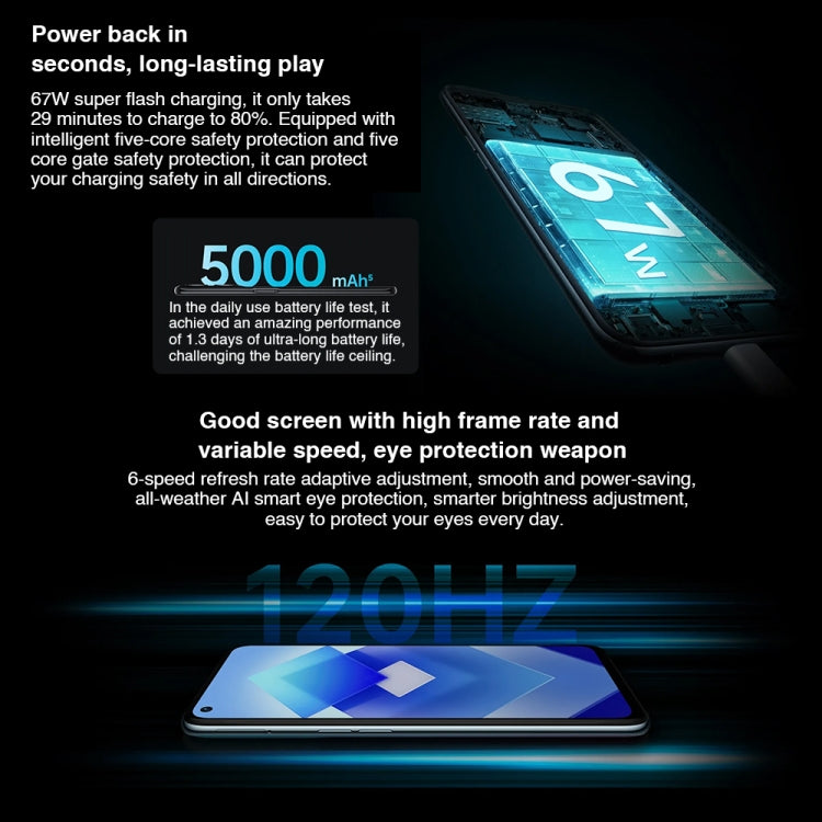 Triple Rear Cameras, Side Fingerprint Identification, 6.59 inch ColorOS 12.1 Dimensity 8000-MAX Octa Core up to 2.75Ghz, Network: 5G, Support Google Play, 8GB+128GB