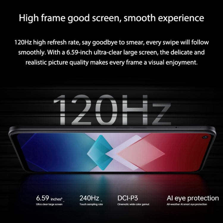 Triple Rear Cameras, Side Fingerprint Identification, 6.59 inch ColorOS 12.1 Qualcomm Snapdragon 695 Octa Core up to 2.2GHz, Network: 5G, Support Google Play, 12GB+256GB