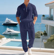 Men's Linen Long-sleeve Pants Set