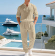 Men's Linen Long-sleeve Pants Set